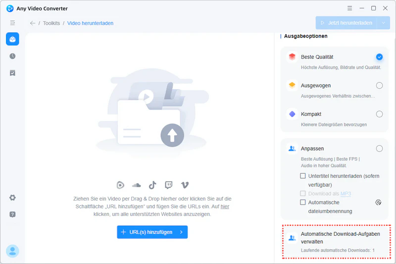 Auto-Download-Aufgaben verwalten