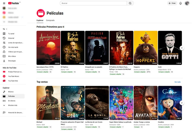 youtube películas