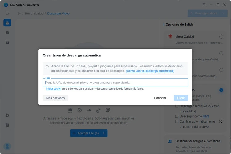 Añadir una URL para monitorizar