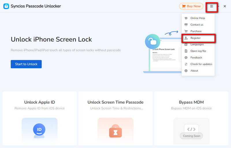 main interface