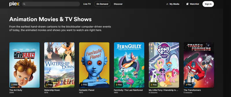 watch cartoon online on plex