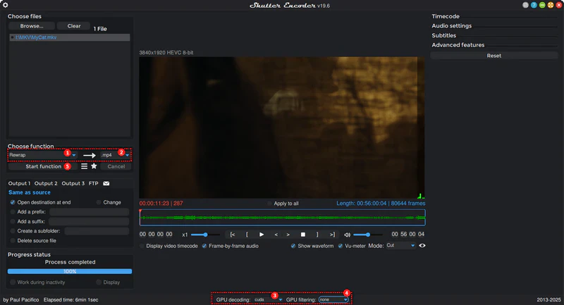 convert video to high quality with shutter encoder