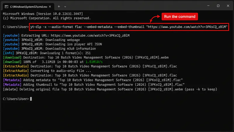 ytdlp youtube to flac downloader