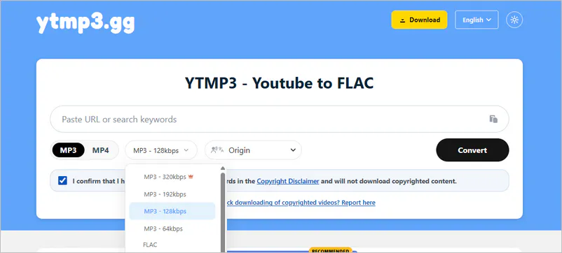 ytmp3 youtube to flac downloader