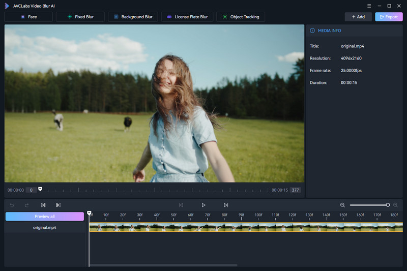 add video to avclabs video blur ai
