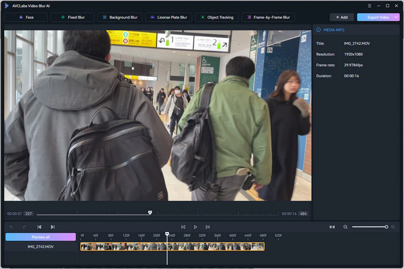 add video to avclabs video blur ai